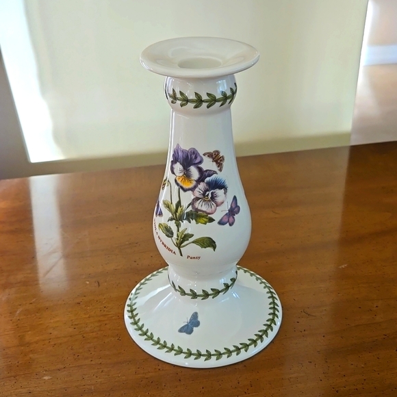 Portmeirion Botanic Garden Pansy Candle Stick Candleholder EUC - Picture 3 of 8